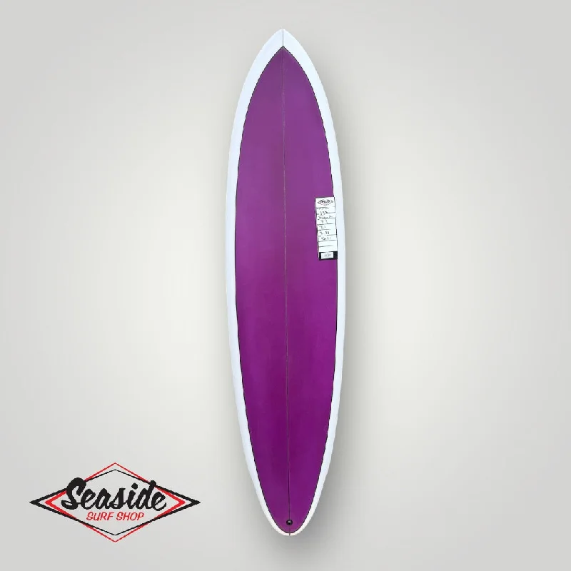 surfboards with adjustable fins for flexibility-Maurice Cole Surfboards - 7'1" Reverse Vee Twinzer Pin Surfboard