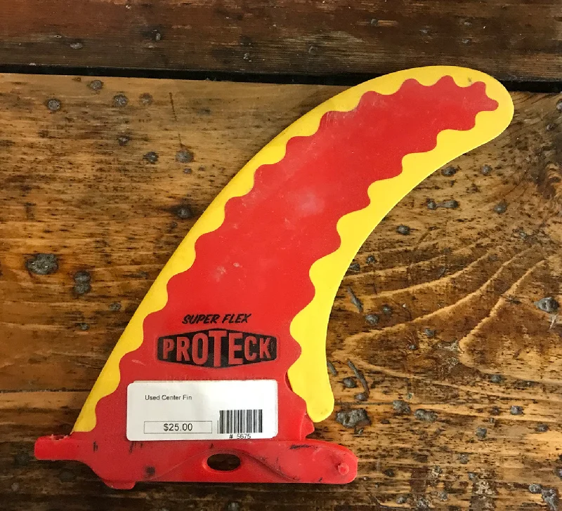 tri-fin setups for surfboards-Used Proteck Fin 7" red