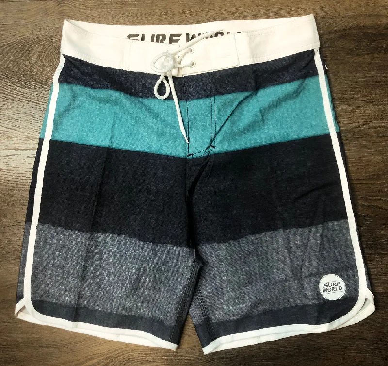 women’s surf swimwear for style and comfort-Surf World Ocean Mile Boardshorts - The Surf World Collection - Navy Teal