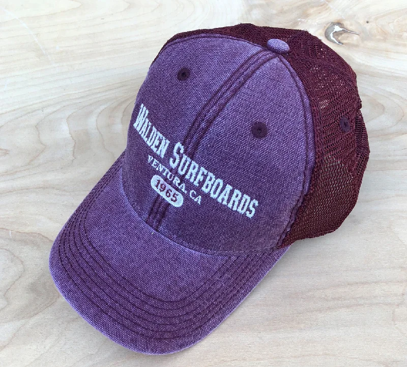 surfboard fins for better flow-Sale Varsity twill hat: burgundy