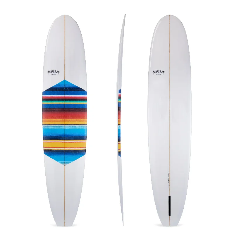 surfboards with high-performance shapes-9' Classic Longboard Surfboard Mexican Blanket Inlay (Poly)