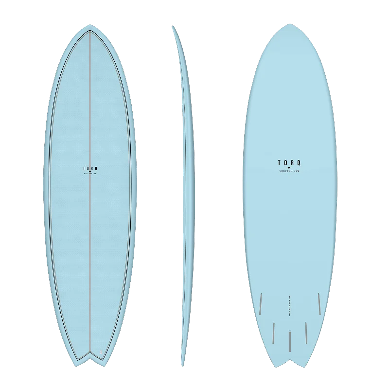 inflatable surfboards for portability-6'10 TORQ FISH 21 3/4” x 2 3/4” 46L CLASSIC COLOR BLUE FUTURES