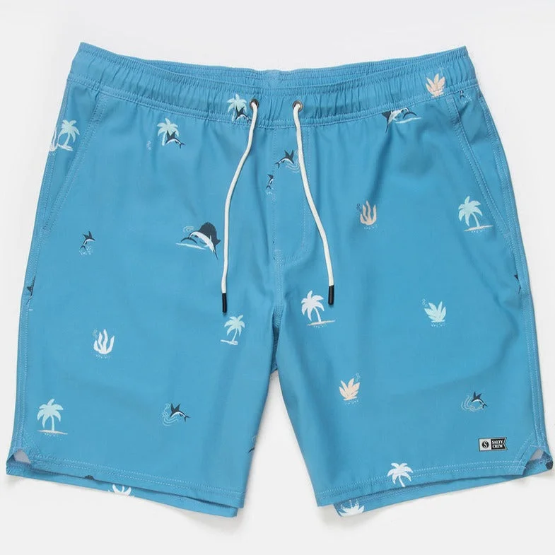 high-quality surf clothing brands-Salty Crew Lowtide Elastic Boardshorts - Azul Blue