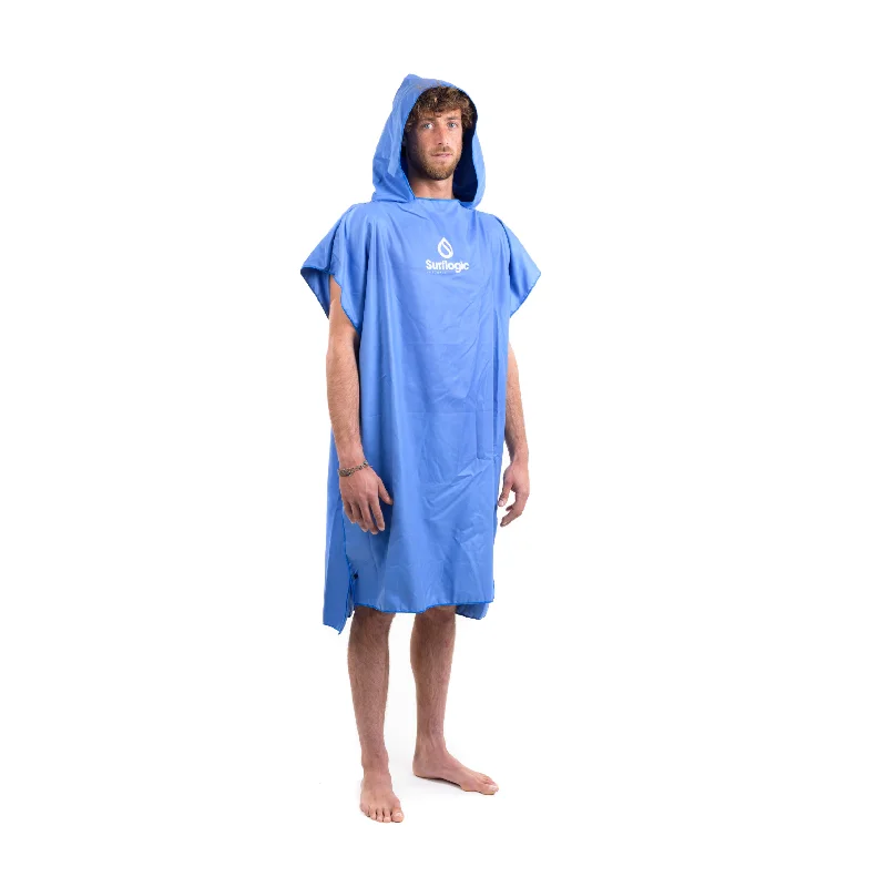 sun-protective surf clothing-Surflogic Microfibre Surf Poncho - Blue