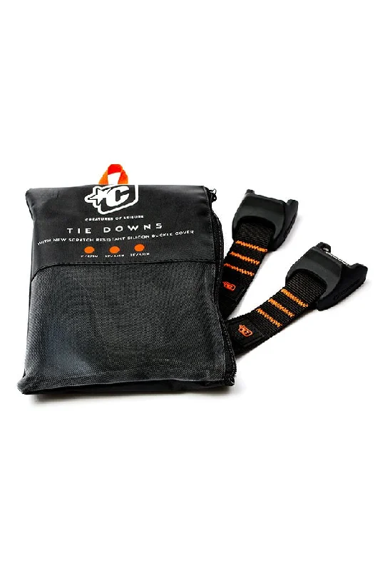 surf clothing with moisture-wicking technology-Creatures Silicon Tie Downs-15'0"-Black Orange