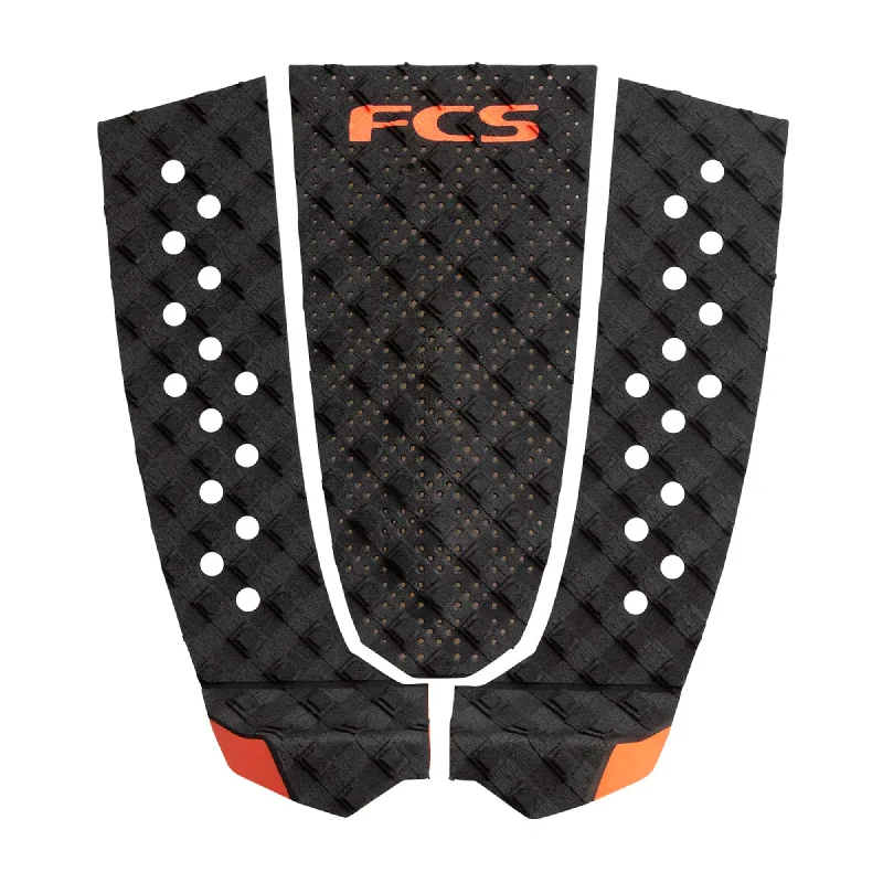 FCS T-3 Essential Series Flat Traction Pad - Black/Fire