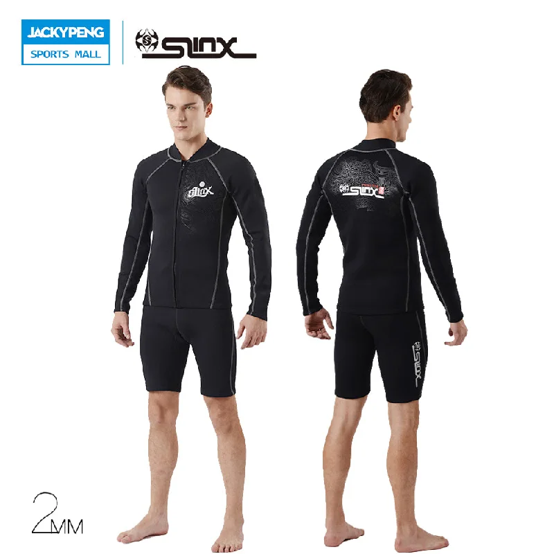 SLINX 1401 2mm Neoprene Men Snorkeling Spearfishing Kite Surfing Windsurf Keep Warm Jacket Swimwear Wetsuit Scuba Diving Suit