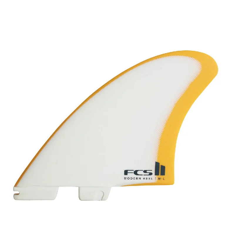 surf tanks for easy movement-FCS 2 Modern Keel PG Twin Fin Set Mango-White