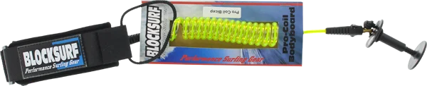 Block Pro Coiled Bicept Bodyboard Surfboard Leash - Small Green