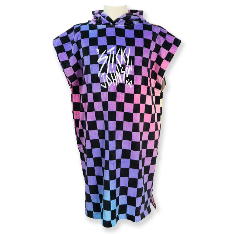 STICKY JOHNSON GRADIENT CHECKER HOODED TOWEL