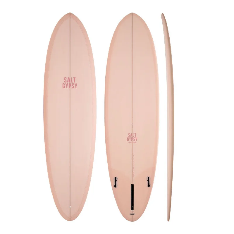 surfboards for relaxed surfing sessions-SALT GYPSY MID TIDE 7'4"  BLUSH TINT