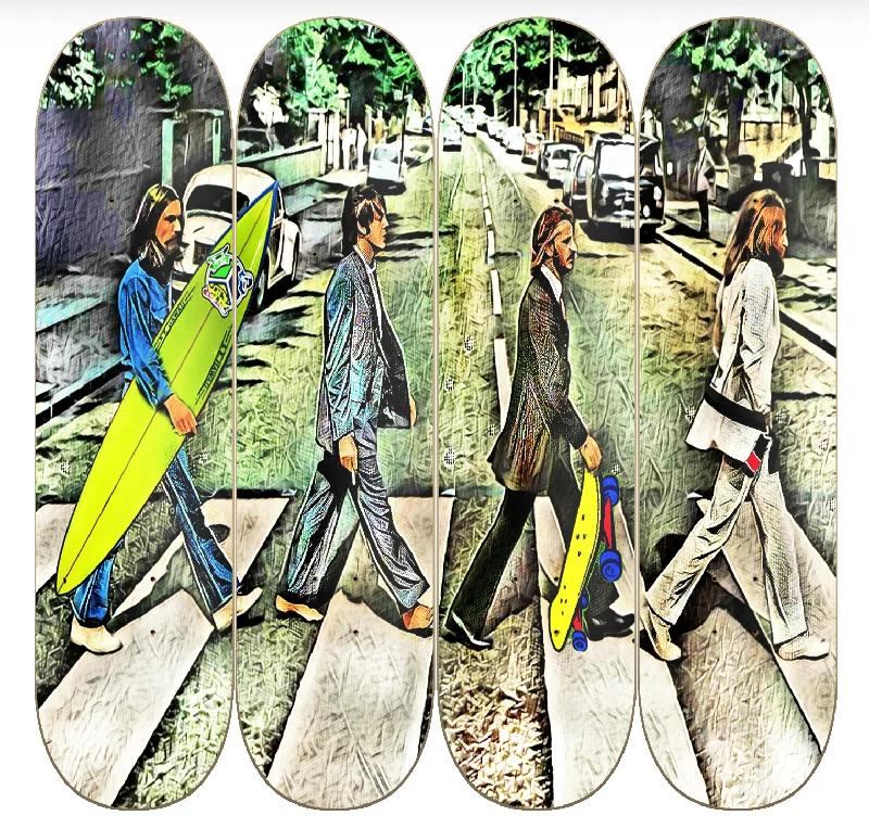 high-performance surfwear for men-Skateboard Wall Art "The Beatles"