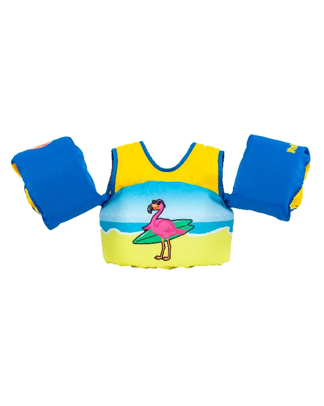 surf clothing for summer beach days-Paddle Pals Child's Swim Vest - Surf Flamingo