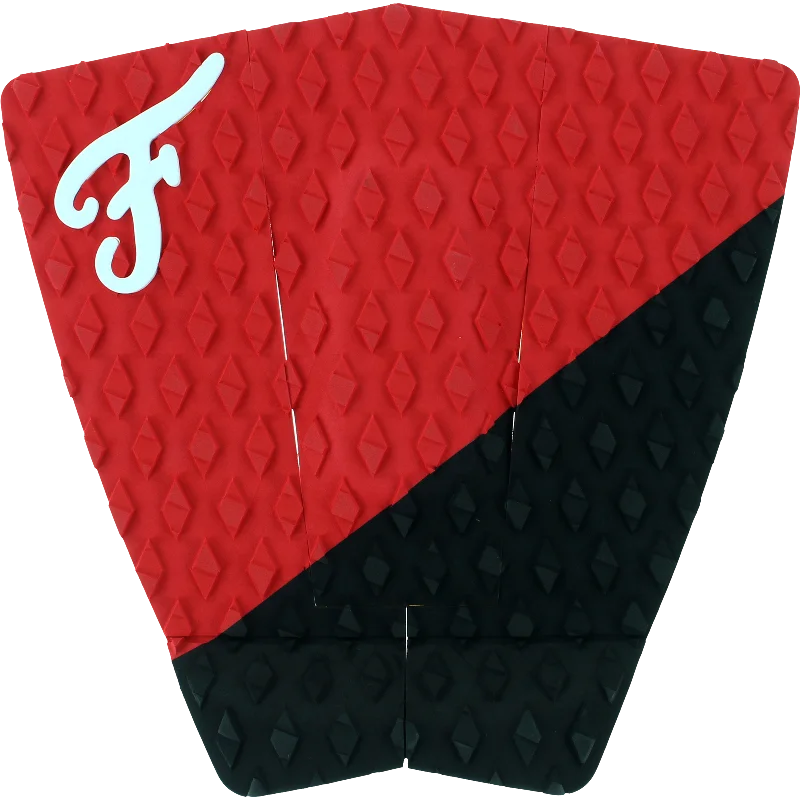 Famous Port Black/Red Surfboard Traction Pad - 3 PIECES